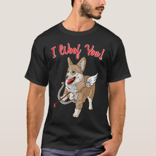 T-shirt Corgi je t'aime Cupid Chien Corgis Saint-Valentin