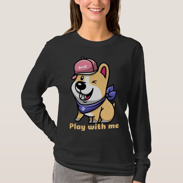 T-shirt Corgi Joue Avec Moi (Devant)