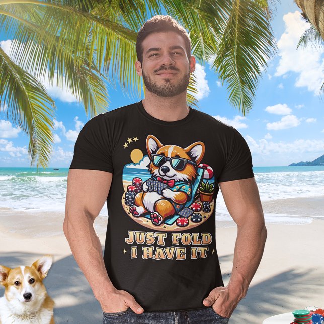 T-shirt Corgi Jouer aux cartes Vacances été Funny Poker (Créateur téléchargé)