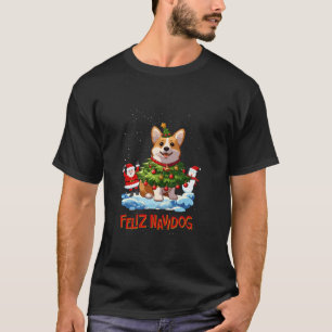 T-shirt Corgi Joyeux sapin de Noël éclaire Chien X Mas Chi