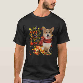 T-shirt Corgi Juste Une Fille Qui Aime L'automne Et Les Ch