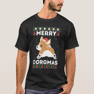 T-shirt Corgi laide de Noël Joyeux Corgmas Père Noël C