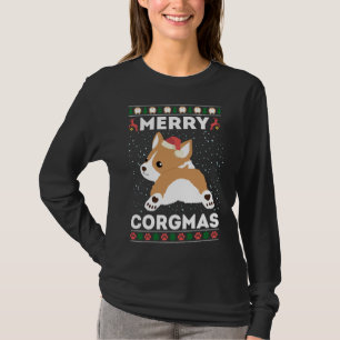 T-shirt Corgi laide de Noël style joyeux Corgmas S