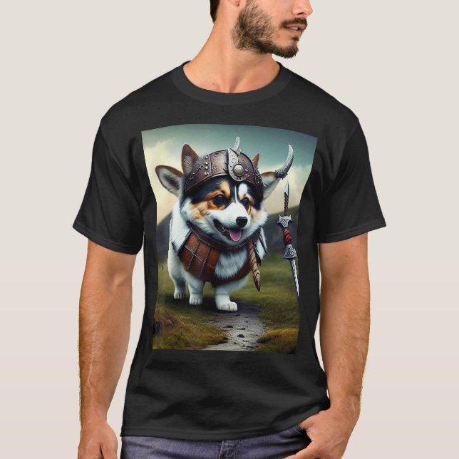 T-shirt Corgi le Viking (Devant)
