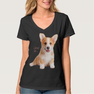 T-shirt Corgi Love Est Chien Maman Papa Chien Puppy Pet Fe