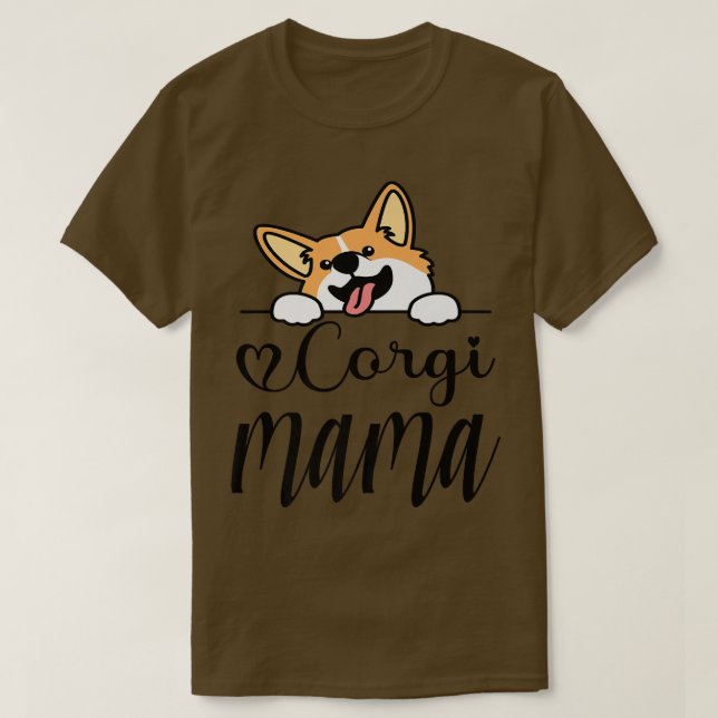 T-shirt Corgi Mama Corgi Maman Amoureux des chiens-550 (Design devant)