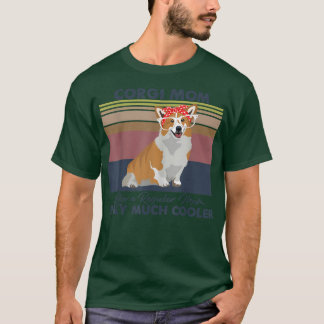 T-shirt Corgi Maman Bandana Match Vintage Fête des Mères C