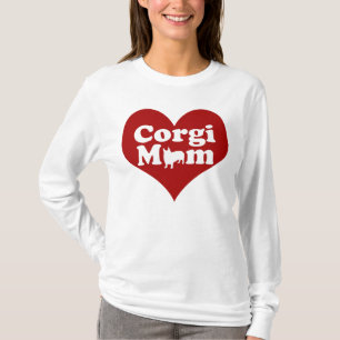 T-shirt Corgi Maman Coeur rouge