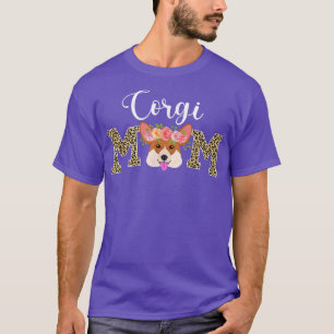 T-shirt Corgi Maman est pour les femmes Chien Mama Floral