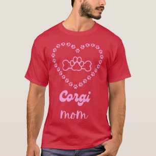 T-shirt Corgi Maman Fourrure Mama Rose Femme Chien Maman-5