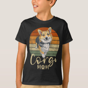 T-shirt Corgi Maman Retro Coucher de soleil Corgi Cadeaux