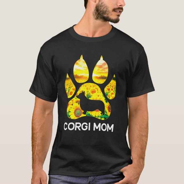 T-shirt Corgi maman tournesol corgi chien maman chien mama (Devant)