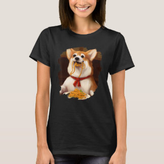 T-shirt Corgi mangeant des spaghetti drôle de chien nourri