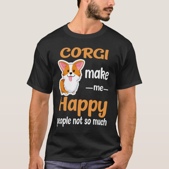 T-shirt Corgi Me Rends Heureux (207) (Devant)