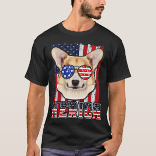 T-shirt Corgi Merica 4 juillet Chien Drôle Drapeau Patriot