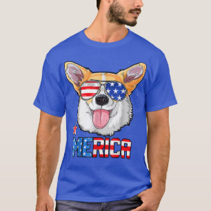 T-shirt Corgi Merica 4 juillet Enfants Garçons Filles Chie