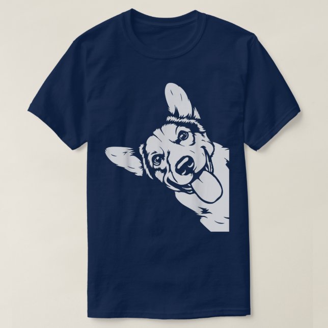 T-shirt Corgi mignon Chien Visage Pet Chiot Aspirateur Mei (Design devant)