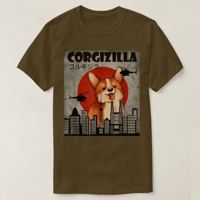 T-shirt Corgi mignon, Corgi mignon, Style japonais (Design devant)