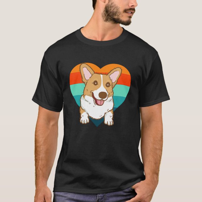 T-shirt Corgi Mignon Rétro (Devant)