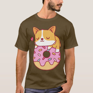 T-shirt Corgi mignon sur le beignet
