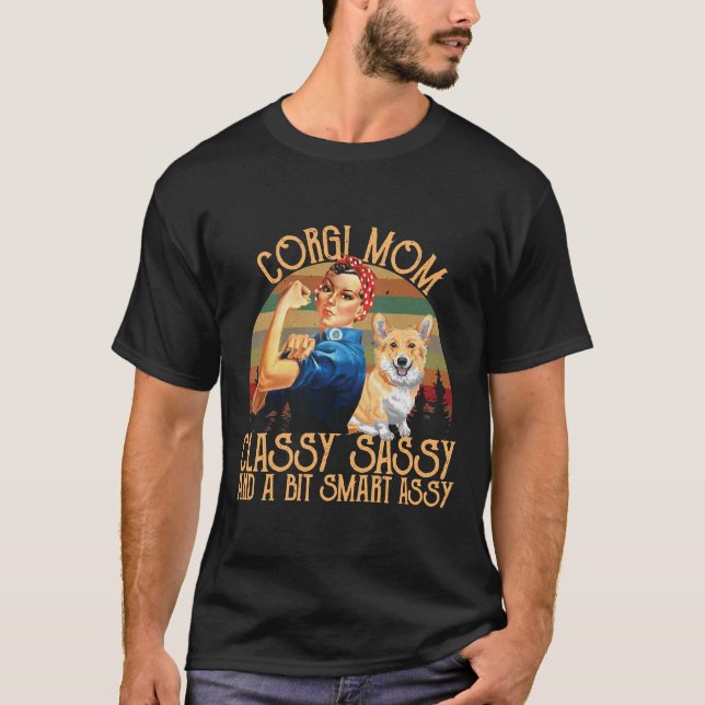 T-shirt Corgi Mom Funny Corgi (Devant)
