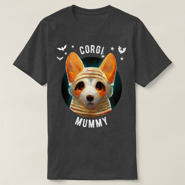T-shirt Corgi Mummy - Halloween -580 (Design devant)