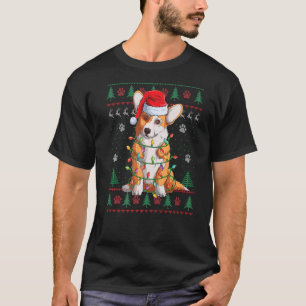 T-shirt Corgi Noël éclaire Père Noël Chien laide