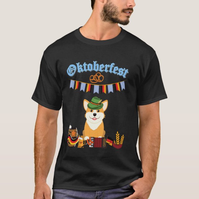 T-shirt Corgi Oktoberfest (Devant)
