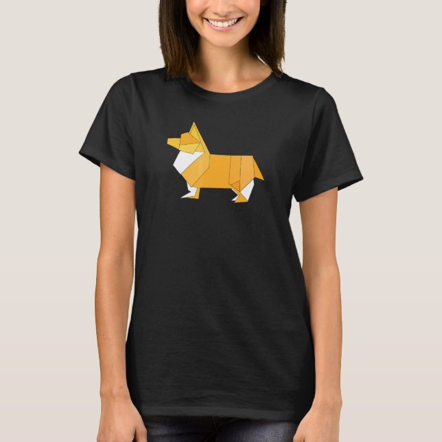 T-shirt Corgi Origami (Devant)