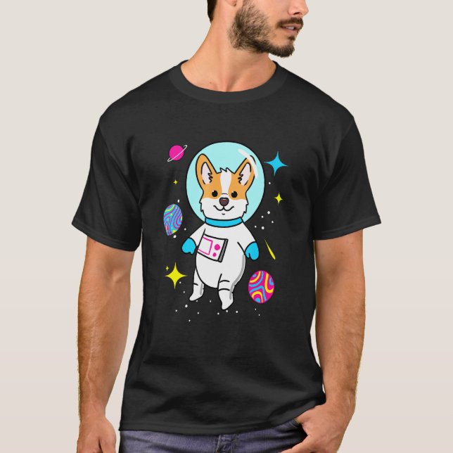 T-shirt Corgi pansexuel dans l'espace Pan Pride (Devant)