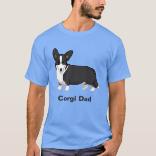 T-shirt Corgi papa gallois mignon et noir