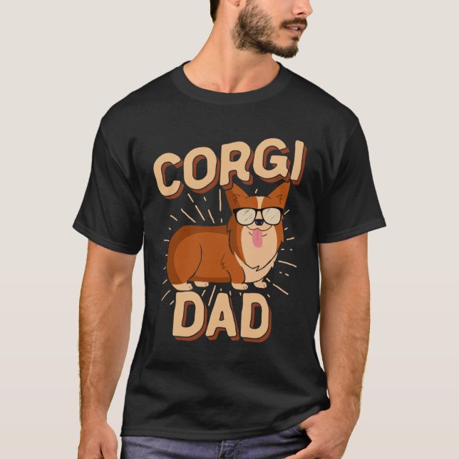 T-shirt Corgi Papa Men Pembroke Welsh Corgi Pet Chien (Devant)