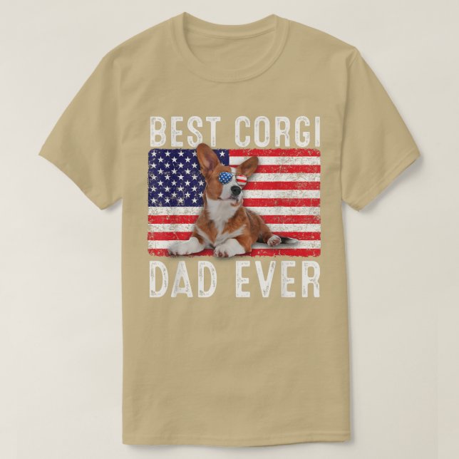 T-shirt Corgi Papa USA Drapeau Américain Corgi Propriétair (Design devant)