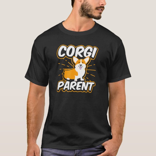 T-shirt Corgi Parent Design Sunburst (Devant)