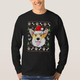 T-shirt Corgi Père Noël Christmas Tree Lights Xmas Boys Me