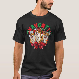 T-shirt Corgi Père Noël Elfe Renne Noël Chien X Mas