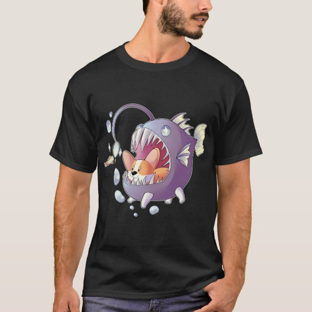 T-shirt Corgi Poisson Pêcheur (Devant)