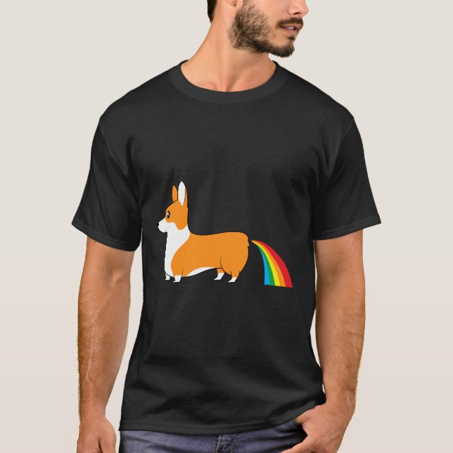 T-shirt Corgi Poop arc-en-ciel (Devant)