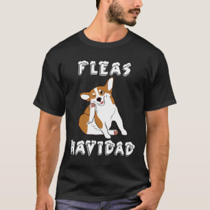 T-shirt Corgi Puces Navidad Chien Noël