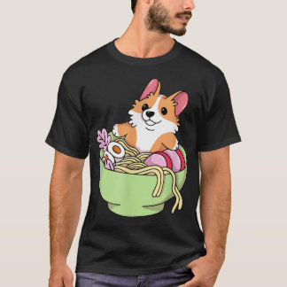 T-shirt Corgi Ramen mignon Chien Japonais, Mignonne Mignon
