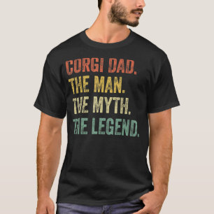 T-shirt Corgi Rétro Homme Corgi Papa L'Homme Mythe Meilleu