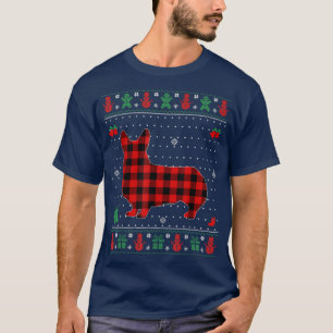 T-shirt Corgi rouge de Noël moche Amoureux des chiens jume