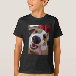 T-shirt Corgi rouge et blanc de Gallois de Pembroke