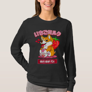 T-shirt Corgi S Otaku Japonais élégant Lait Esthétique Sha