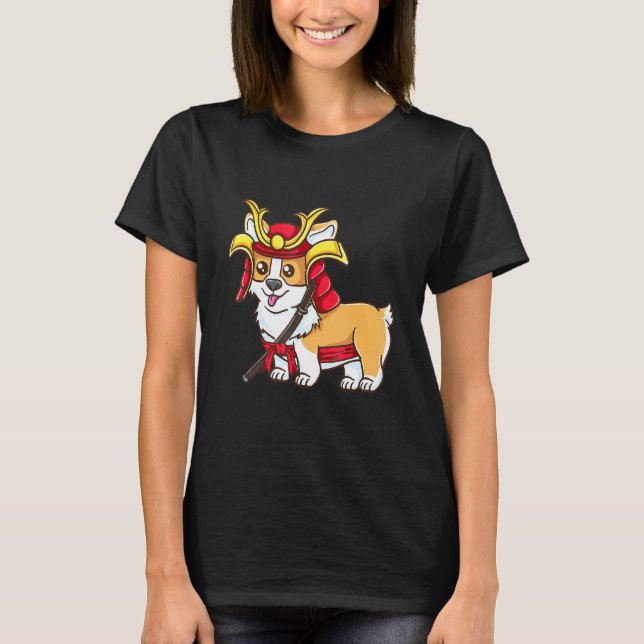 T-shirt Corgi Samouraï Halloween Corgi (Devant)