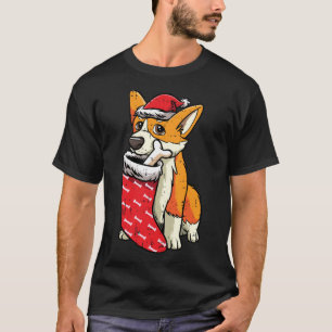 T-shirt Corgi Santa Hat Noël Pyjama mignon Chien Chien Chi