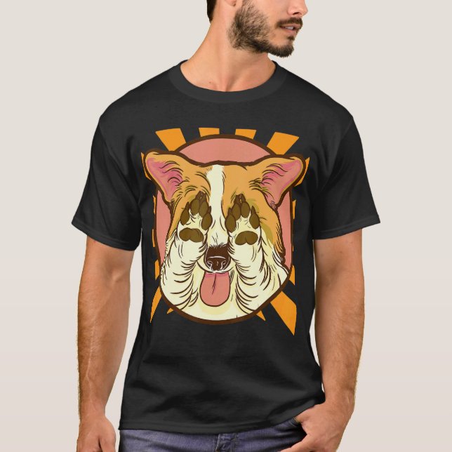 T-shirt Corgi se cachant (Devant)