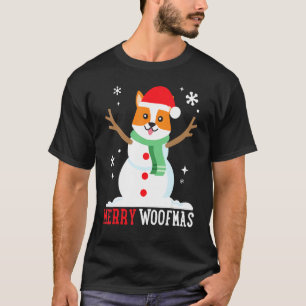 T-shirt Corgi Snowman Funny mignon chien maman papa Noël