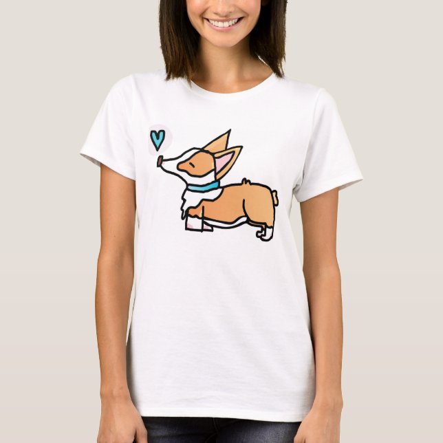 T-SHIRT CORGI SUEET KISSES. (Devant)