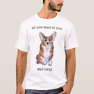 T-shirt Corgi suet et aquarelle